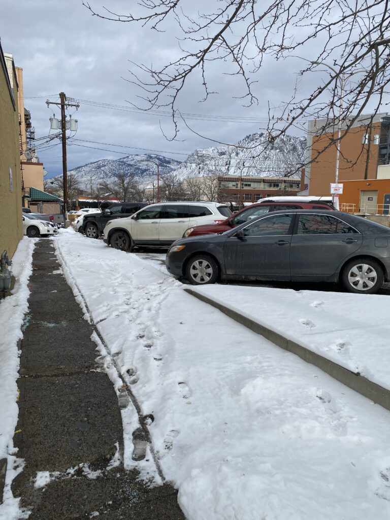 The parking lot of Acadia Place